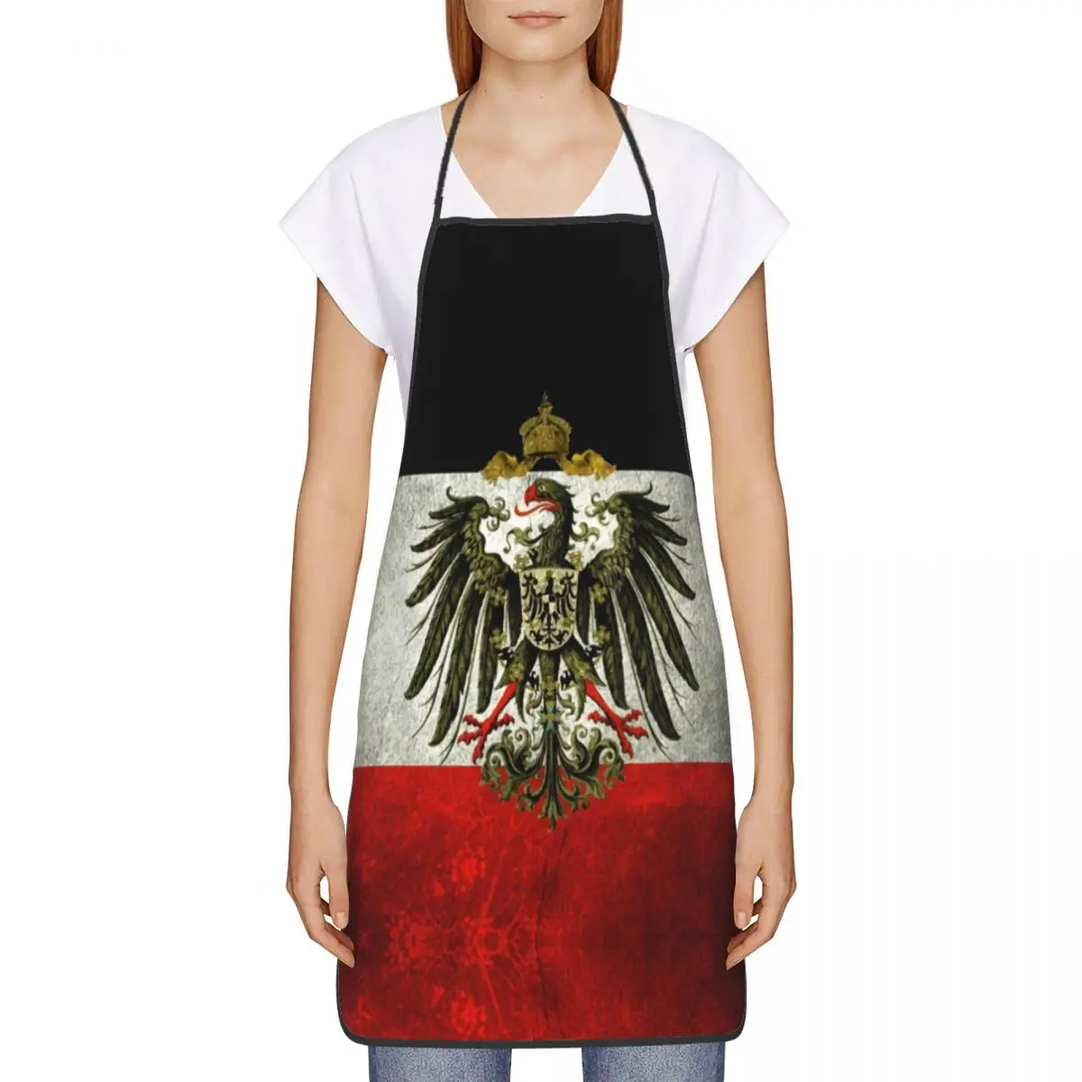 Funny German Empire Flag Germany Bib Apron Men Women Unisex Kitchen Chef Tablier Cuisine for Cooking Baking Painting