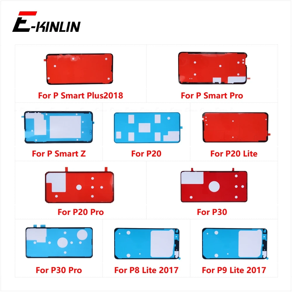 لهواوي P الذكية زائد برو Z P20 P30 P8 P9 لايت 2017 2018 عودة الإسكان غطاء لاصق ملصق الشريط الغراء استبدال أجزاء