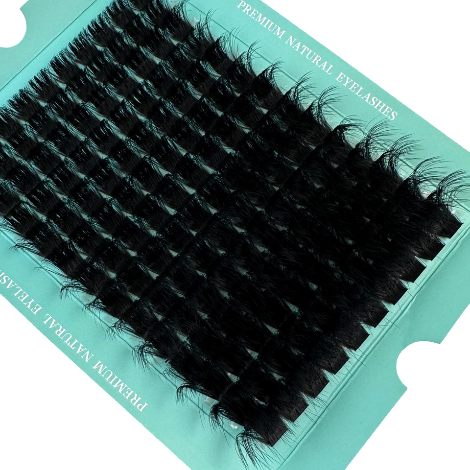 Racimos de pestañas DIY 8D esponjosos 60D-200D, mezcla de 8-20 mm, extensión de pestañas 0.07 mm curva D rusa, gruesas y reutilizables, dramáticas 3