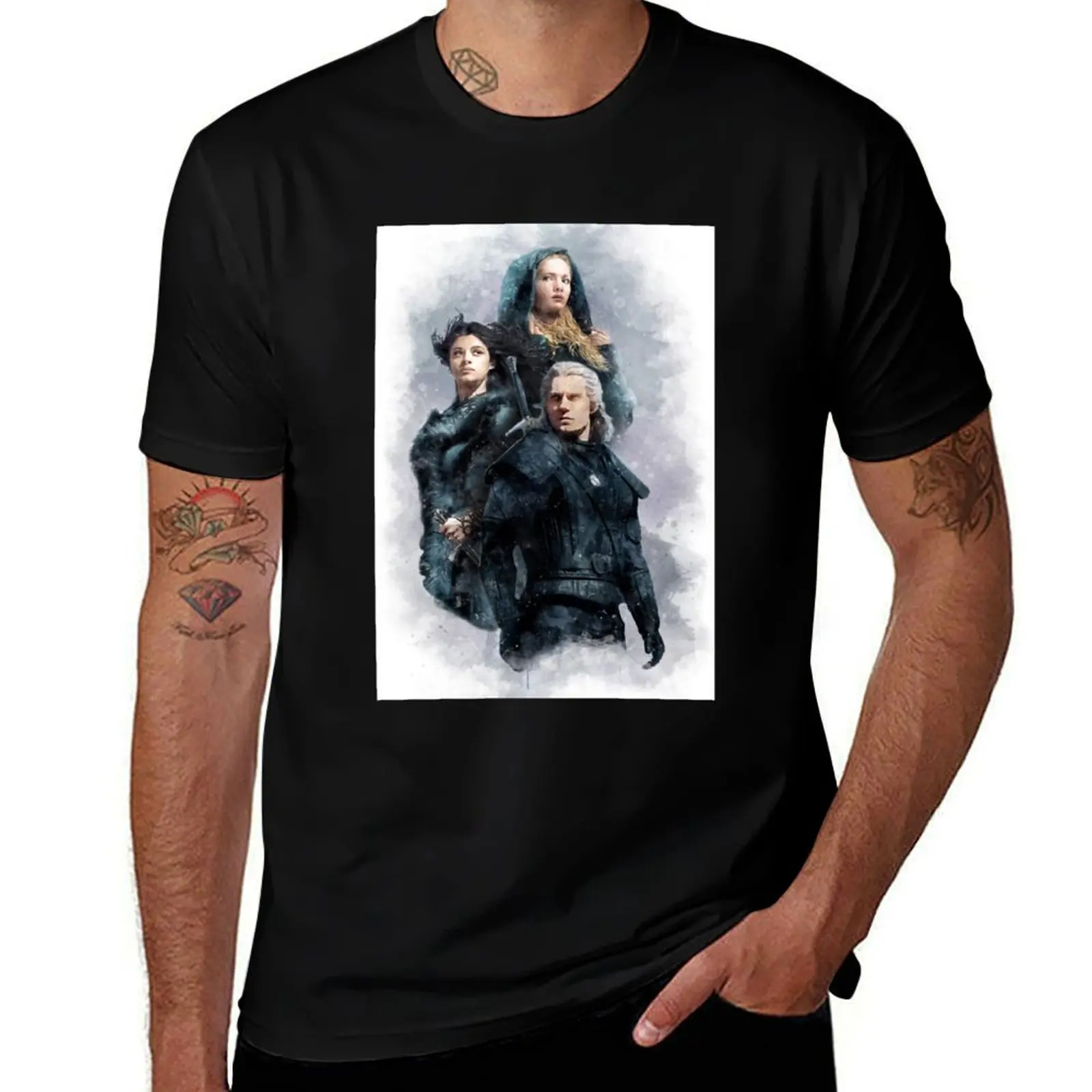 

Футболка «Ведьмак и его дамы», мужская футболка из хлопка, 100% футболки с принтами, мужская футболка, летняя футболка