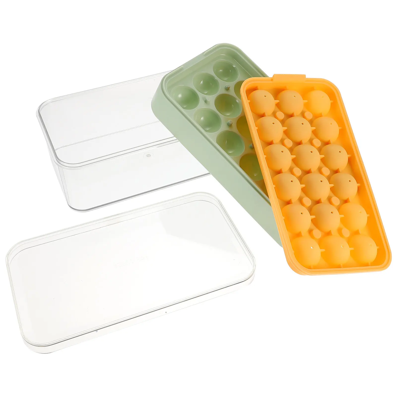 

1Set Ice Mold for Freezer Plastic Ice Balls Making Tray Non-Stick Quick Release for Cocktails Coffee Whiskey Desserts Household