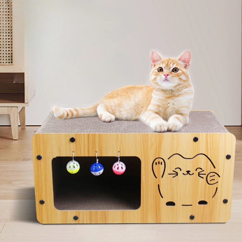 Cat Scratch Board Cat Nest Integrated Wear Resistant Dust Vertical Double-Decker Sofa Four Seasons Corrugated Paper Cat House