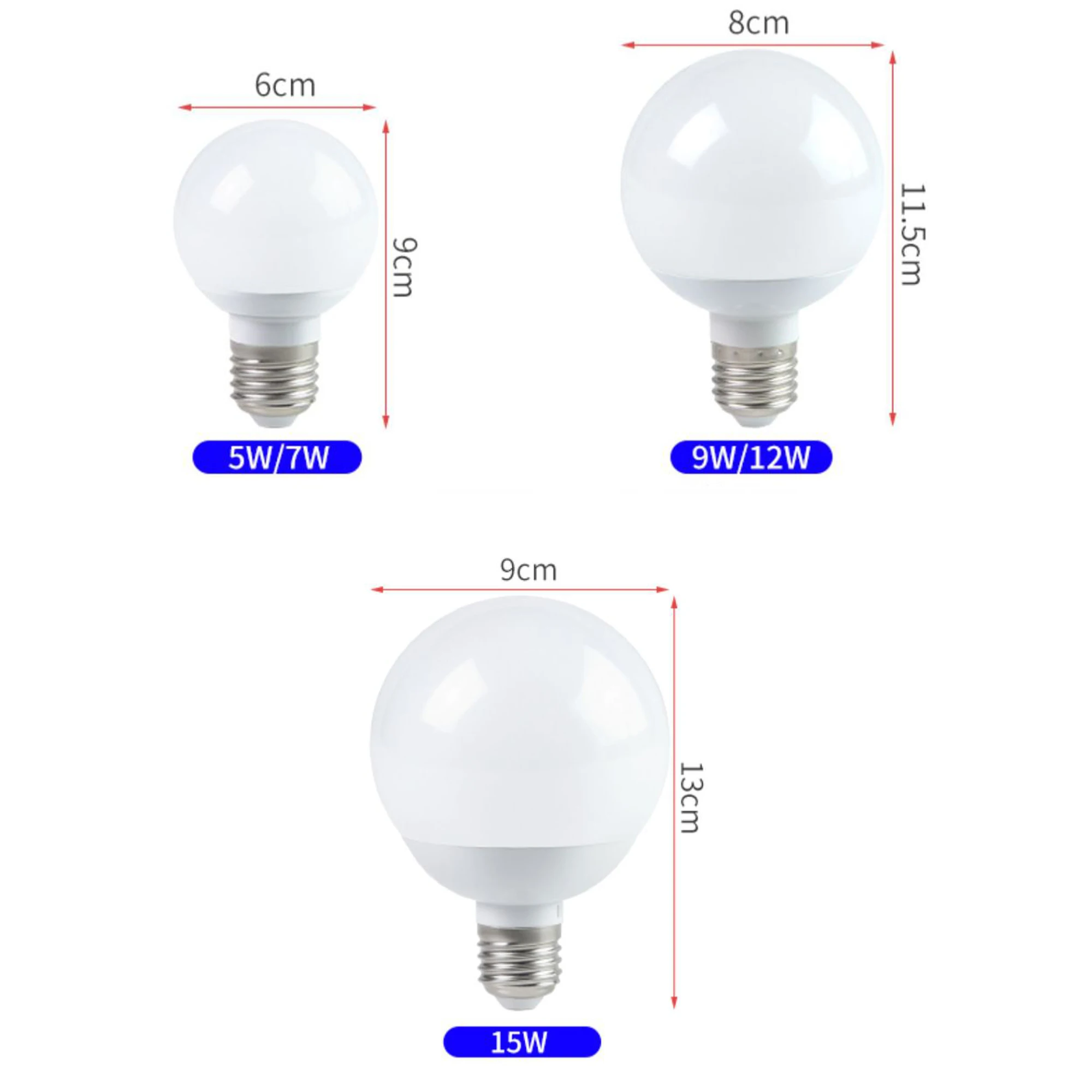 High CRI RA 95-98 RG0 E27 LED Bulbs Ball Light Transparent Lamp Cover No Flicker Round Bulb Light 3000K 4000K 6000K for Room