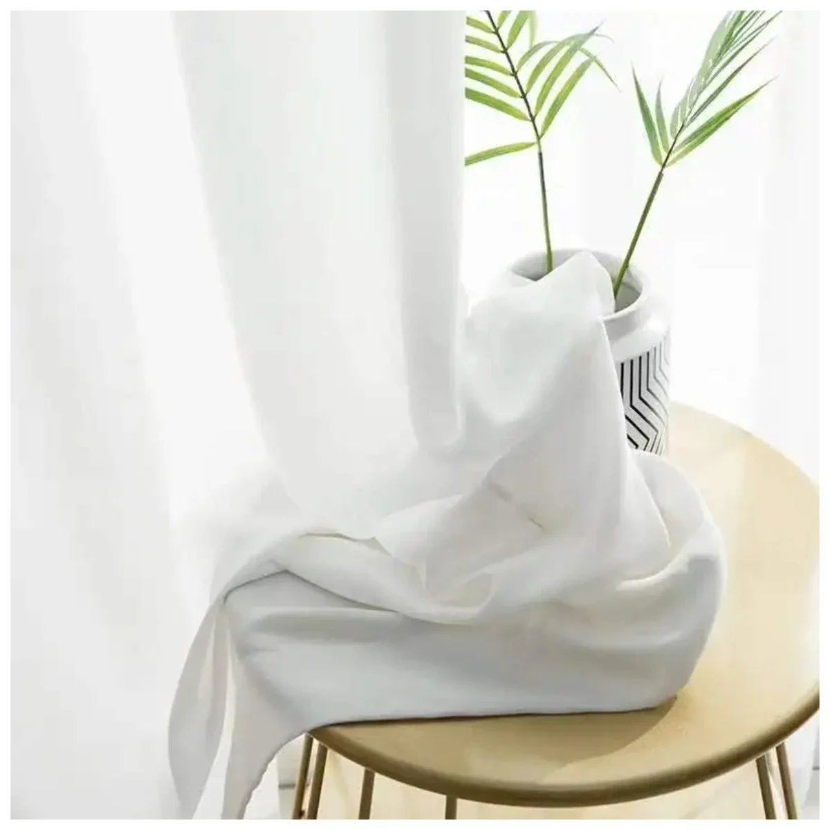 

Linen White Sheer Window Curtains for Living Room Bedroom Solid White Tulle High Quality Yarn Window Drape Decoration Custom