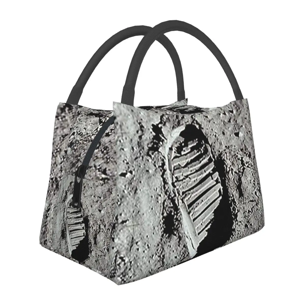 Footprint On The Moon By Buzz Aldrin Apollo Insulated Lunch Bag for School Bento Storage Food Boxes Leakproof Thermal Lunch Box