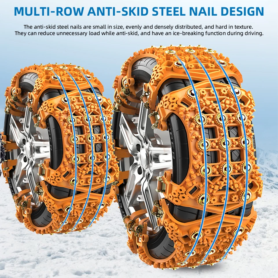 Yanace Heavy Duty Snow Chains Ice Grips for Trucks Car Easy Install Durable Material for Safe Winter Driving on Snowy Roa