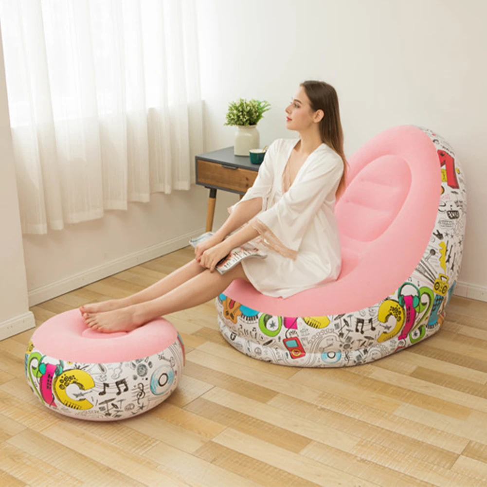 Home Decor Foot Stool Indoor Portable SeatsBag Chair Set Air Inflatable Living Room Lounge Couch Lazy Sofa Bedroom Outdoor