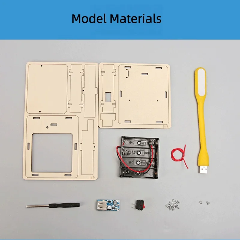 DIY Wooden Power Bank for Kids Assembling Manual Machine Power Bank Lockbox Science Experimental Toys