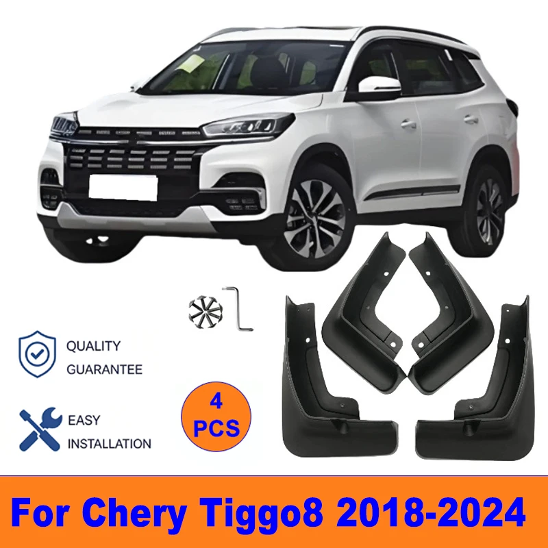 

4Pcs Mud Flaps For Chery Tiggo8 2018-2024 - Splash Guards Front & Rear Wheel Fender Mudguards Car Exterior Protection Accessory