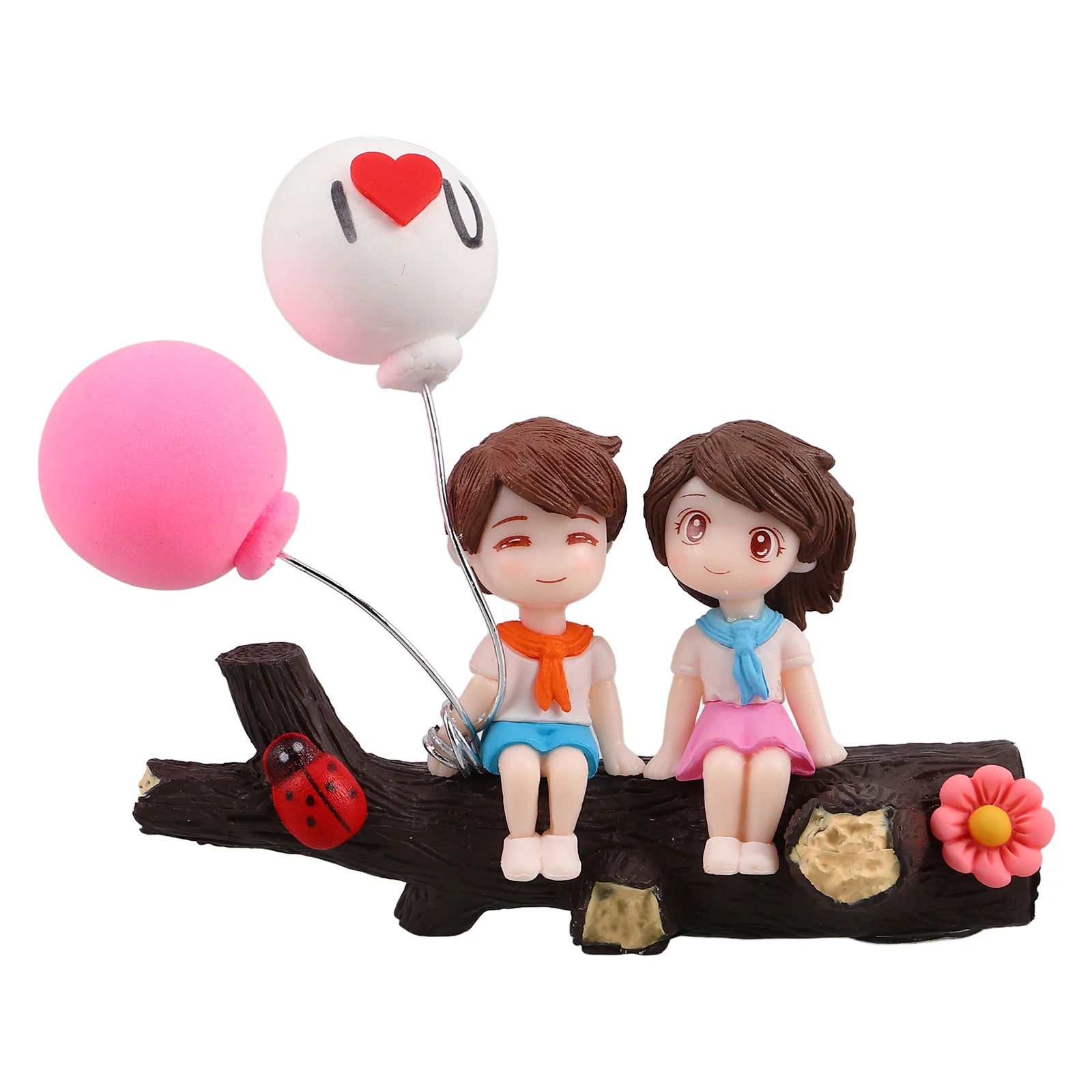 

Creative Cute Dashboard Decorations Resin Cartoon Couple Figures Durable Automotive Interior Balloon Style Dash Board Ornaments