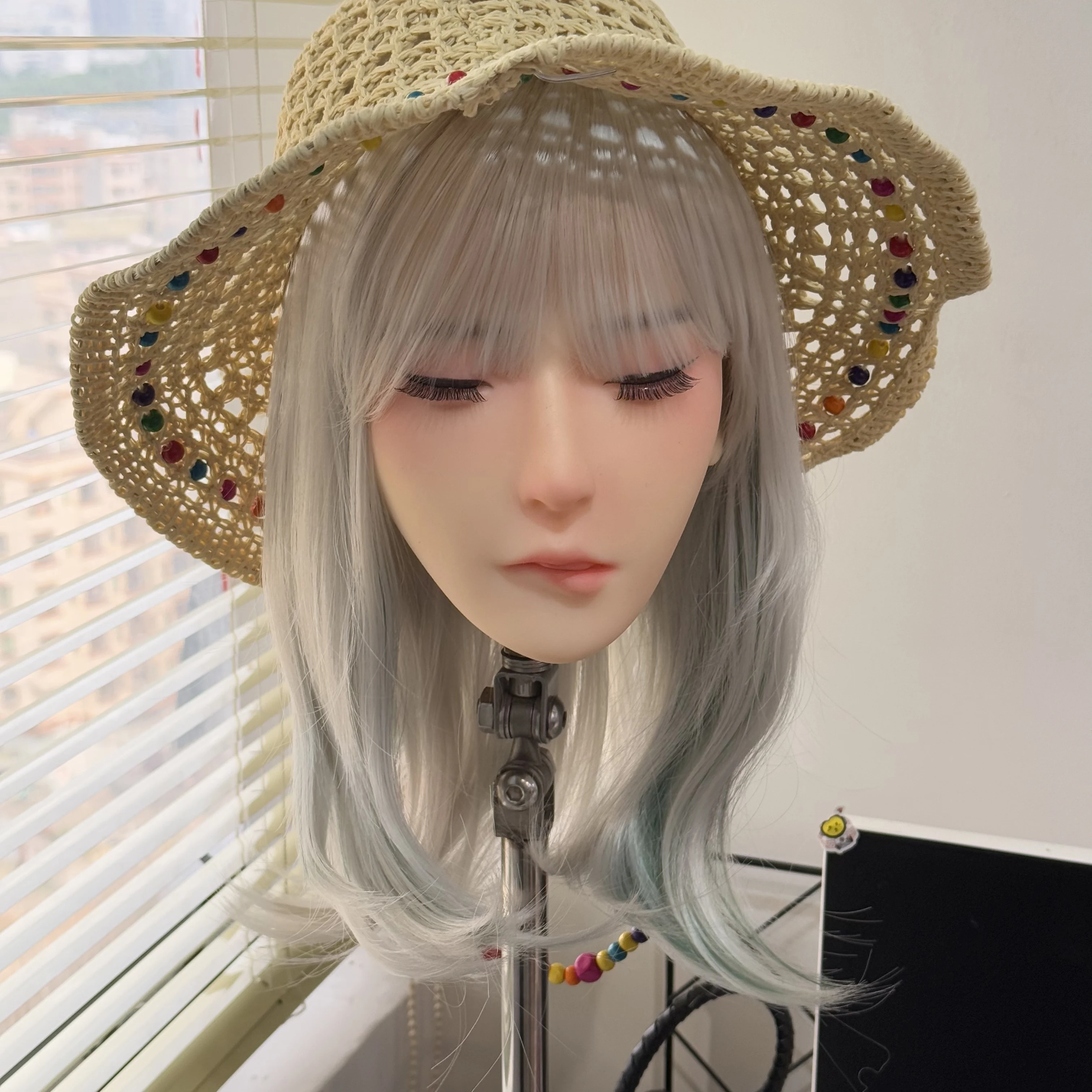 حامل عرض الشعر المستعار - مادة TPE، رؤوس نموذجية أنيقة للشعر المستعار والمجوهرات والنظارات والأقنعة، بما في ذلك الشعر المستعار المطابق (باستثناء ب)