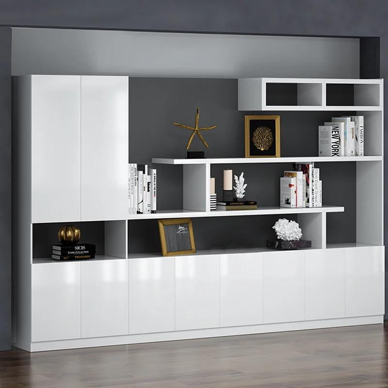 *Modern Simple White Glossy Lacquer File Cabinet Fashionable Office Furniture for General Managers File Cabinet