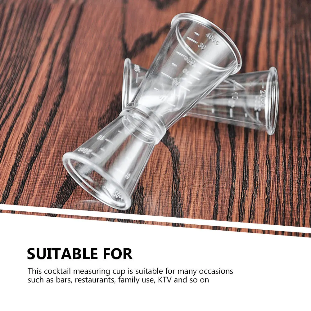 3 قطعة البلاستيك الوالج كوكتيل قياس كوب مزدوج الوجهين بار أداة أوقية كوب للمنزل بار مطعم Ktv قياس