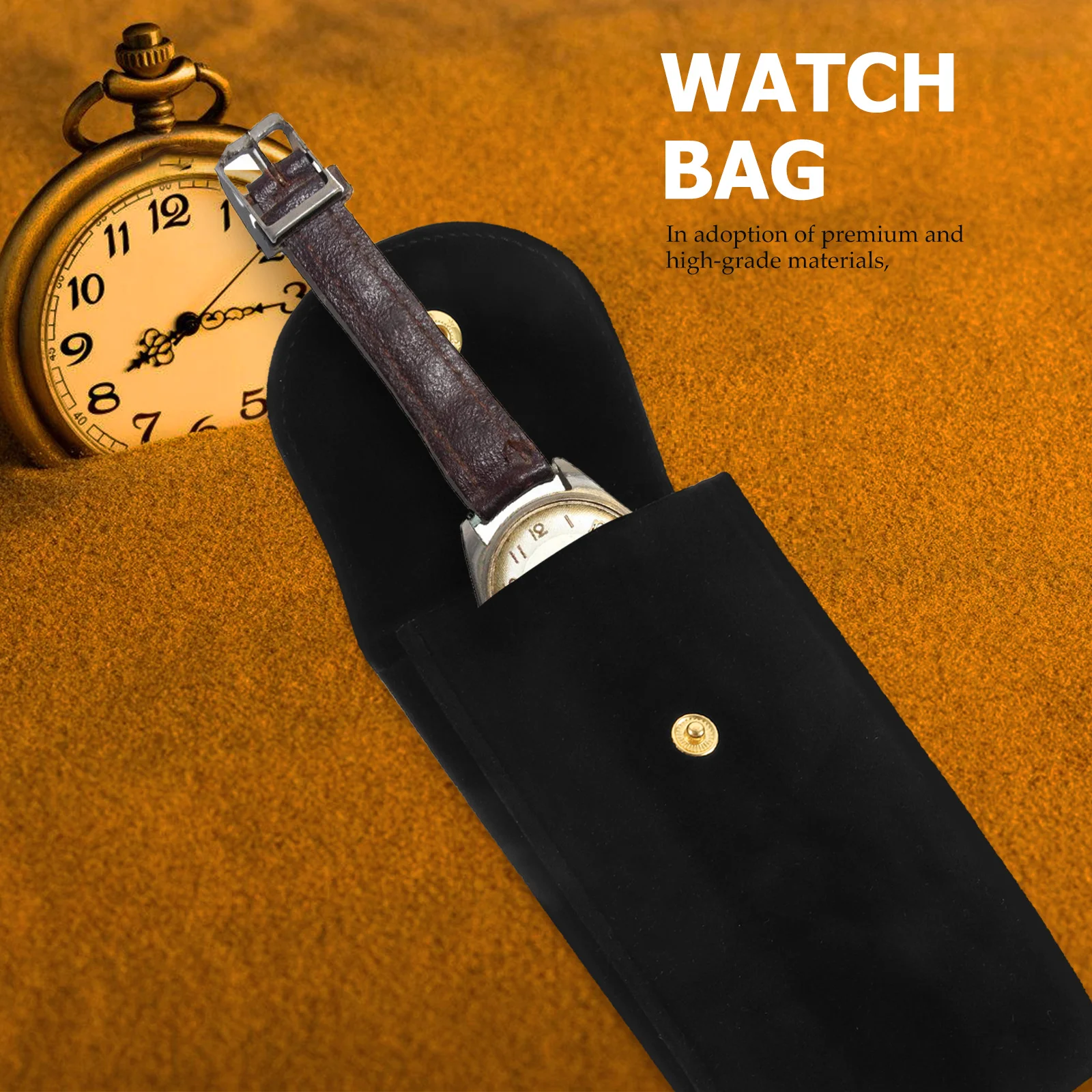 

Watch Pouch Travel Case For Men Women Single Watch Storage Bag Protective Organizer Premium Snap Button Design Outdoor Camping