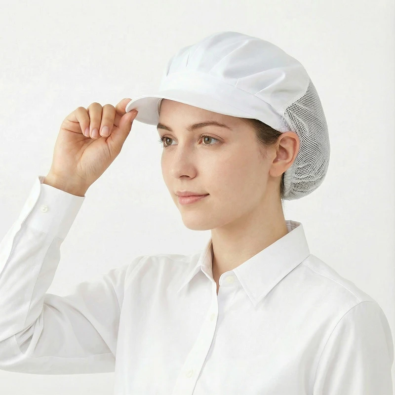 

Сетчатая кепка для общепита / рабочая шапка - для ресторанов, столовых и домашней кухни, пыле- и маслостойкая, гигиеничная шапка