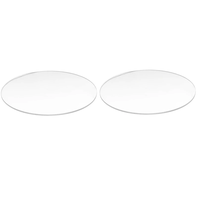 2 Pcs Transparent 3Mm Thick Mirror Acrylic Round Disc, 100Mm & 70Mm