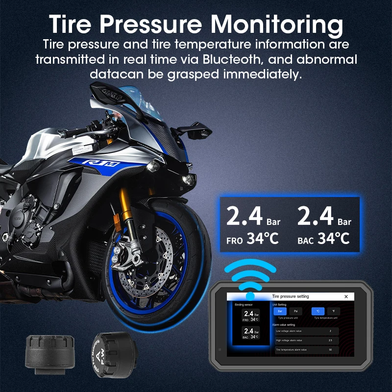 6,25 inch draagbare motorfiets Carplay GPS voor Moto Navigatie IPX7 waterdicht scherm Draadloze Android Auto Motobike Monitor