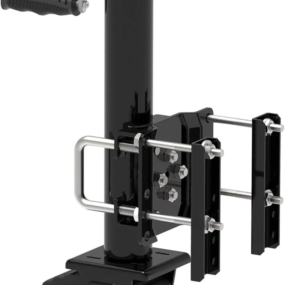 Gato para remolque con ruedas de 8 pulgadas, movimiento vertical de 13", 2000 libras, para vehículos recreativos, barcos, remolques y más, negro