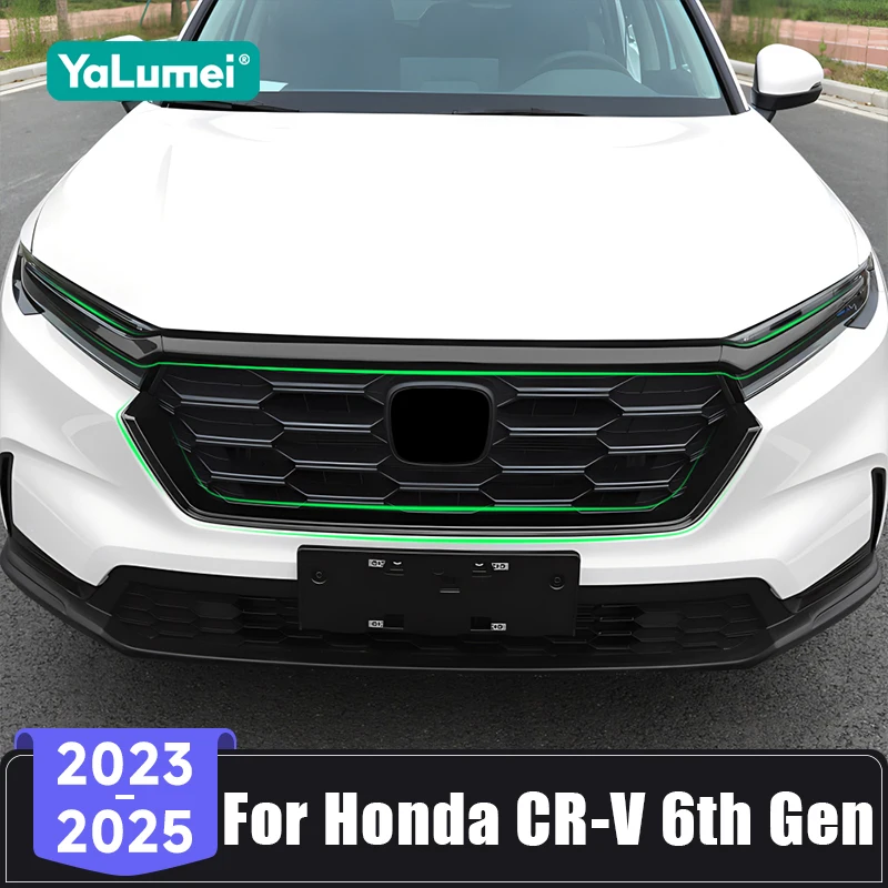 

For Honda CR-V CRV 6th Gen 2023 2024 2025 Car Front Upper Bonnet Grill Trim Cover Engine Bumper U-shaped Frame Decoration Strip