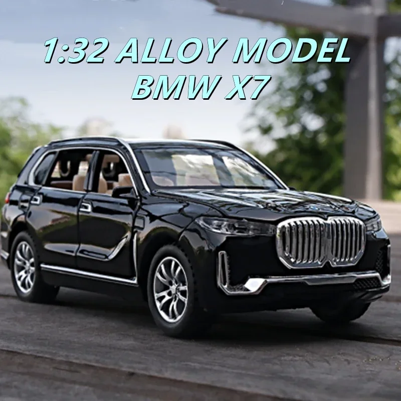 1:32 BMW X7 SUV Alloy Car Model Diecasts & Toy Vehicles Metal Car Model Simulation Sound and Light Collection Childrens Toy Gift