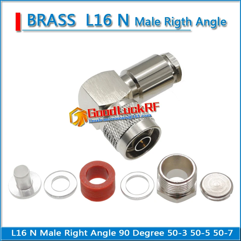 L16 N Male 90 Degree Right Angle Clamp For LMR195 RG58 RG142 RG5 RG6 RG304 LMR400 RG8 RG213 RG165 Cable RF Coaxial Adapters