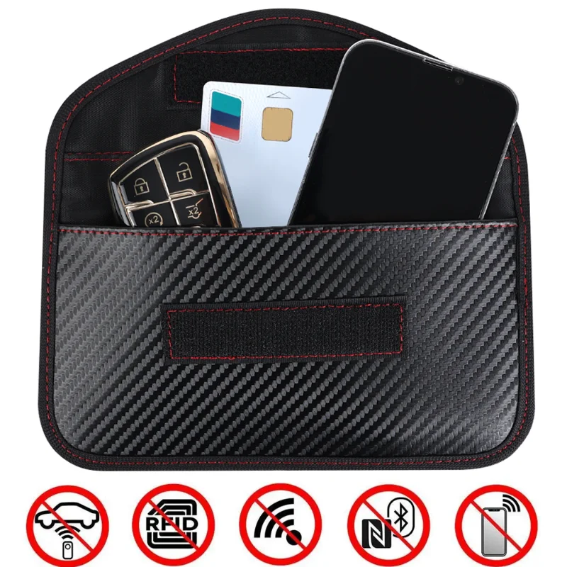 Bolsa bloqueadora de señal para llaves de coche, Protector de bloqueo de Control remoto, funda de seguridad para llaves