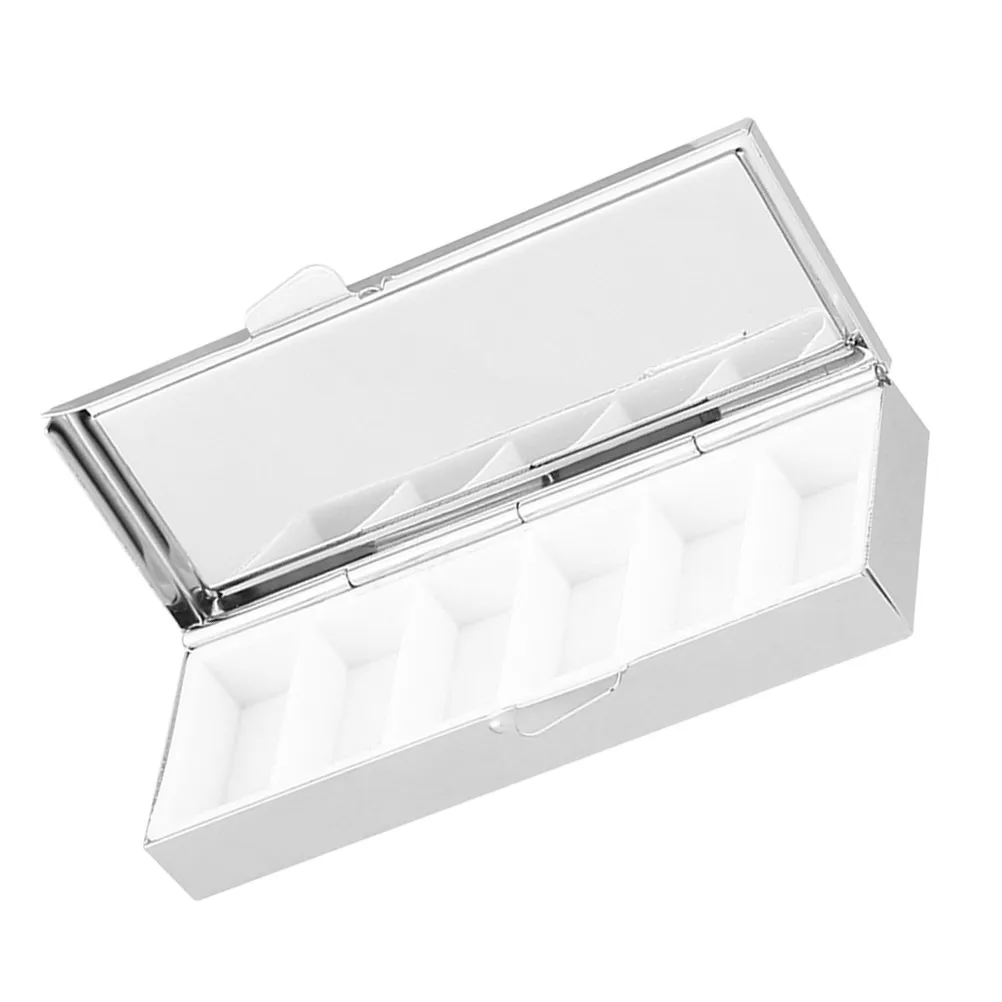 1Pcs Rectangular Stainless Steel Pill Box Small Size Large Capacity Portable Keychain Candy Container Waterproof Corrosion