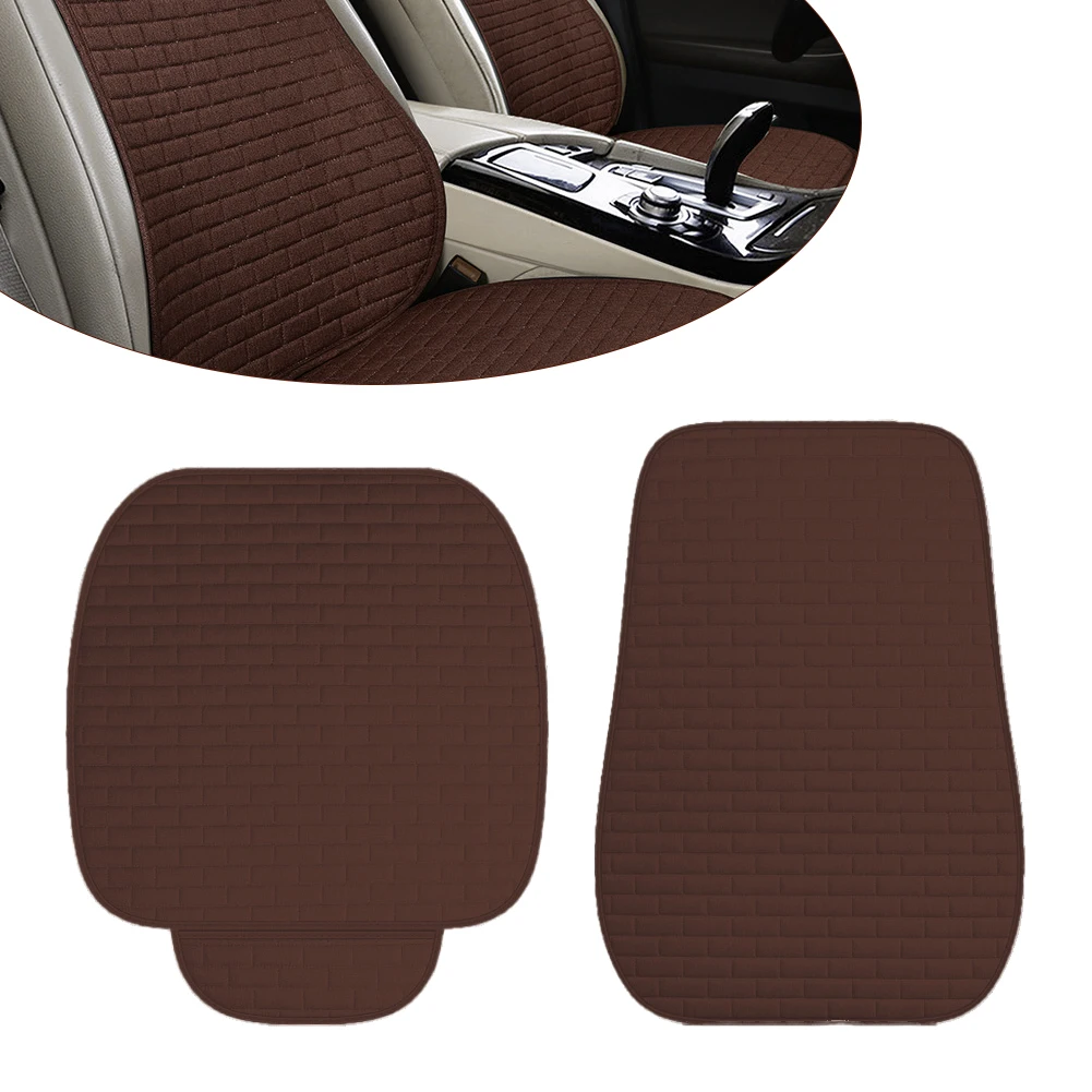 

Anti-Slip Car Front Seat Cushion Cover Protector Mat Pad Kit Accessories Breathable Brown Universal