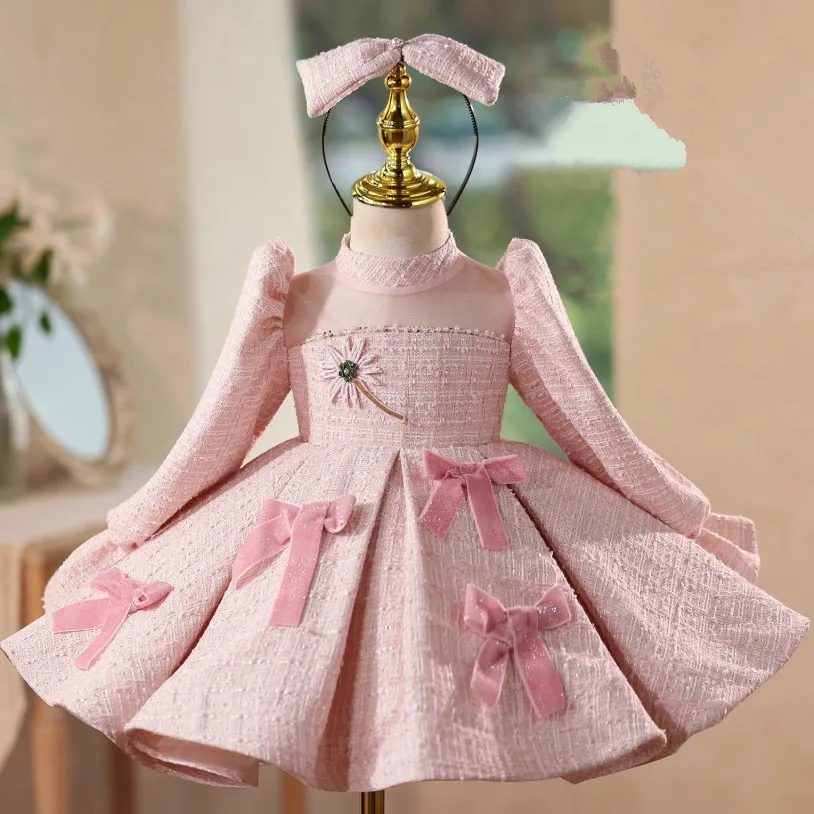 

HIgh-End Children's Evening Gown Host's Piano Performance Birthday Party Dresses For Girls A4859 Vestidos Bridesmaid Dresses