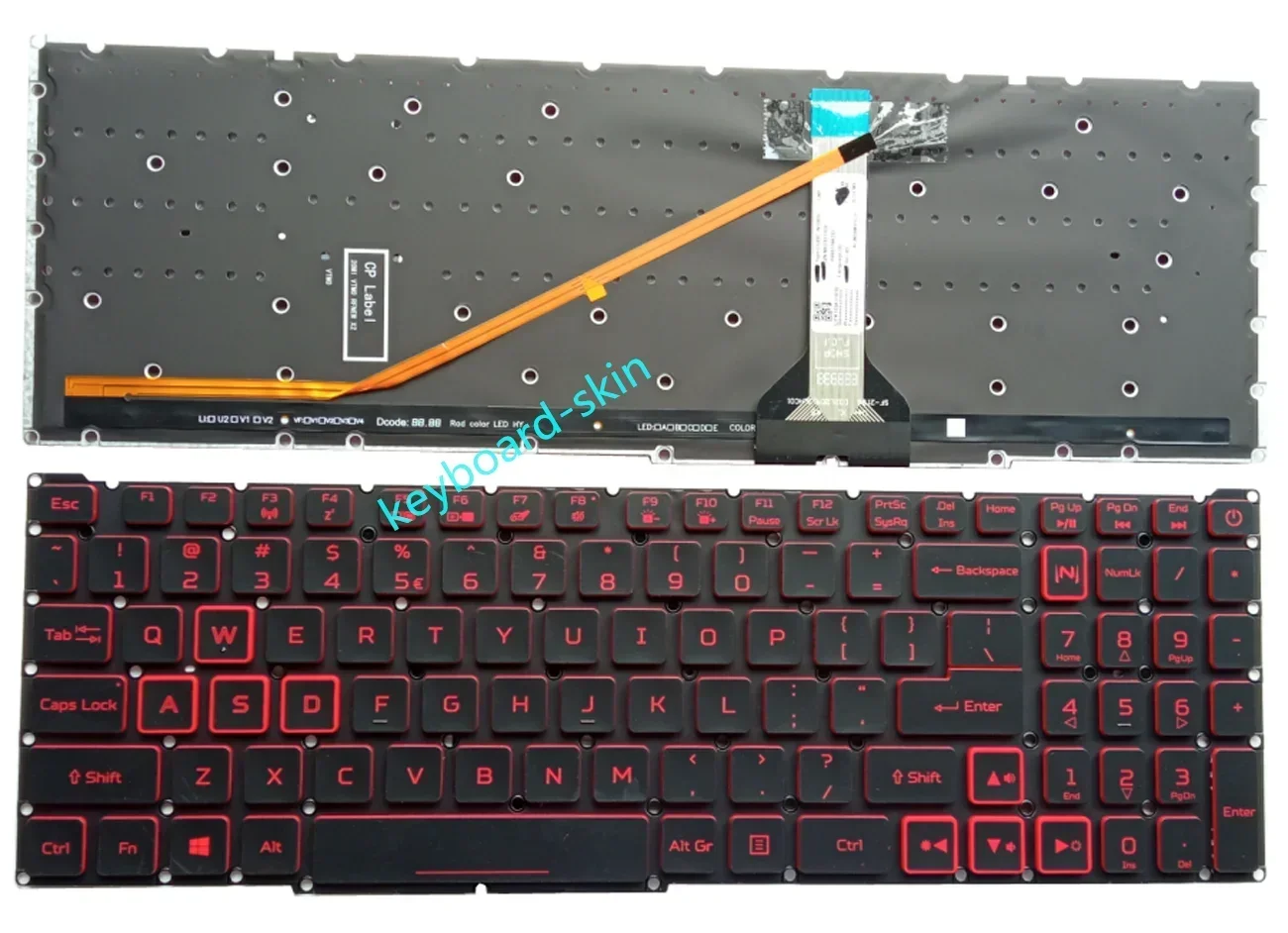 New US red backlight / backlit Keyboard For Acer  Nitro 5 AN517-41 AN517-53 AN517-54 N20C2 series laptop