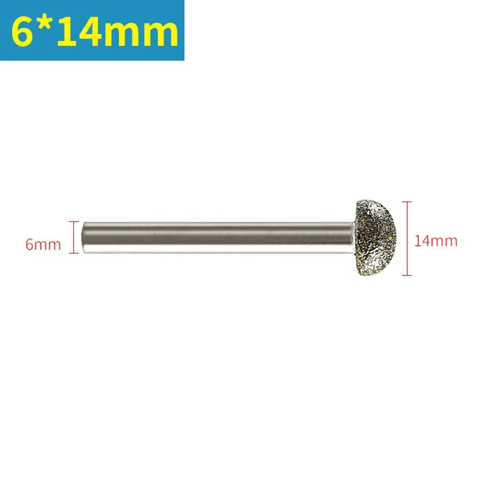 Broca de molienda de tallado de rebabas de diamante, vástago de 6mm para grabado, herramienta rotativa abrasiva, amoladora angular de rebabas de diamante, 1 pieza