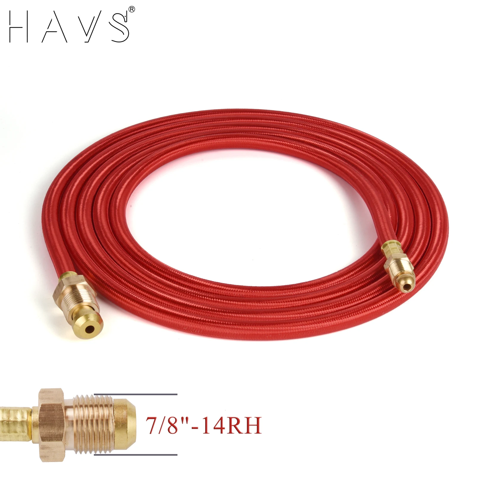 4M (13FT) สายไฟสีแดงท่อแก๊สไฟฉายเชื่อม TIG แพคเกจ WP26 Series 7/8 "-14RH 250A Fit Dinse35-70 Gas-thru Connector