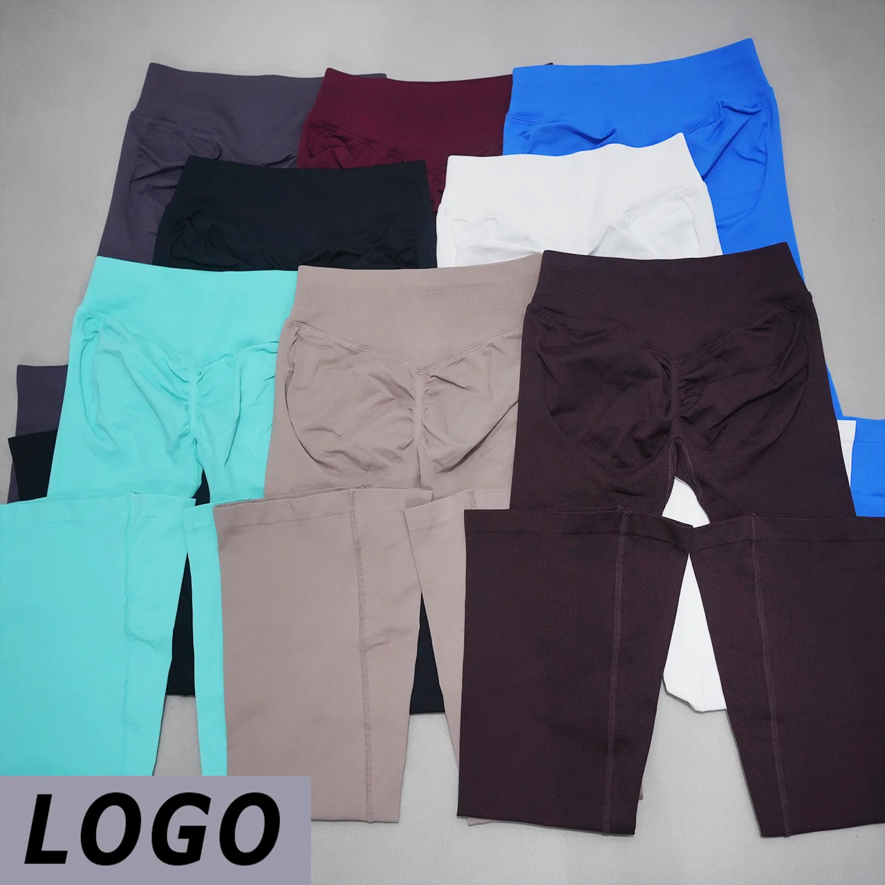 LOGO DF Women Seamless Flare Yoga Leggings Butt Lifting High Elastic Quick Dry Breathable Flared Trousers Squat Proof Gym Fitnes