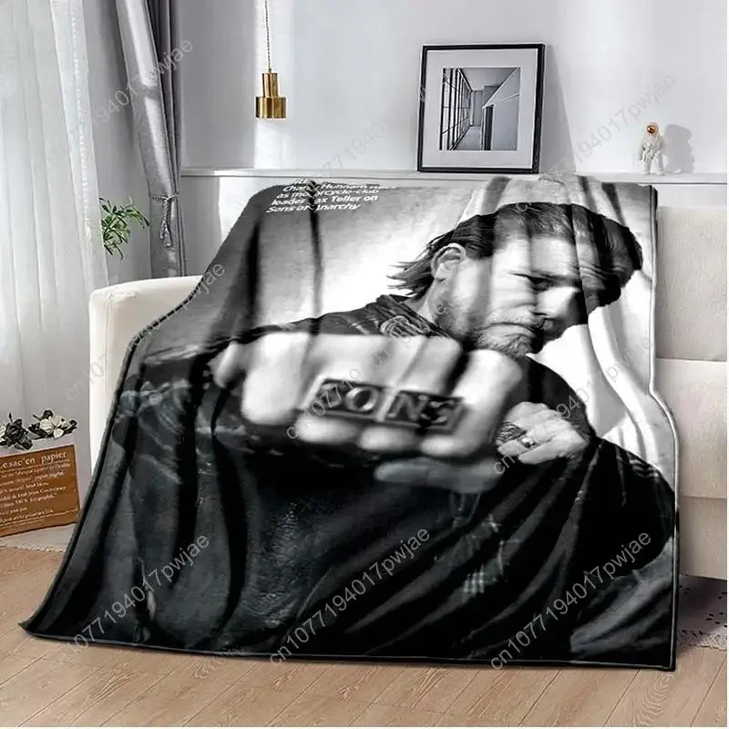 Jax Teller SONS OF ANARCHY Charlie Hunnam Throw Blanket Shawl Cloak Bedroom Living Room Sofa Couverture Chaude Manta Caliente