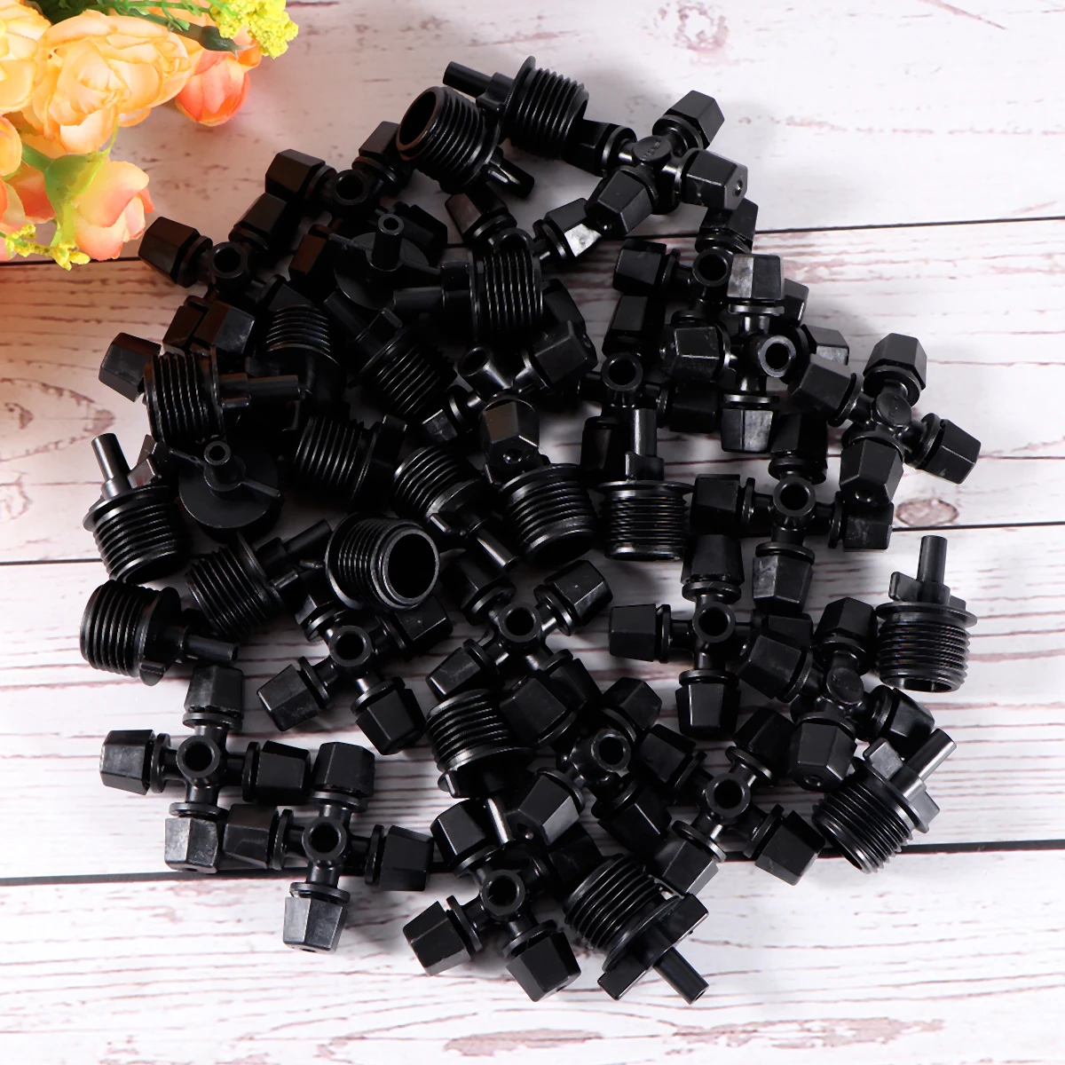 

20 PC Atomizing Nozzle Hose Micro Drip Garden Sprinkler Plant Water Control Self-priming