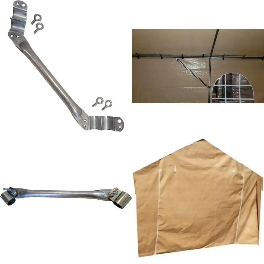 

Extra Long Angled Canopy Bar Support Bracket Carport Pole Cross Bar for EMT Pipe - Choose Size (2-3/8 Pipe)