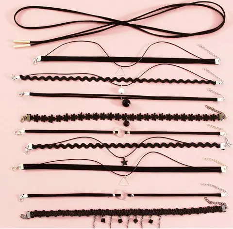 पार्टियों के लिए चोकर्स, मोती, धनुष, फूल, गोलाकार मुकुट, मोती, लटकन, गोथिक सेक्सी, लेस, महिलाओं के लिए हार, गर्दन के आभूषण, लड़कियों के लिए उपहार 10 best sales गले का हार - №10