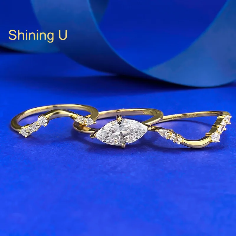

Серебряное кольцо Shining U S925 с высокоуглеродистым бриллиантом 6*12 мм, огранка маркиз, для женщин, изысканные ювелирные изделия, для помолвки и свадьбы