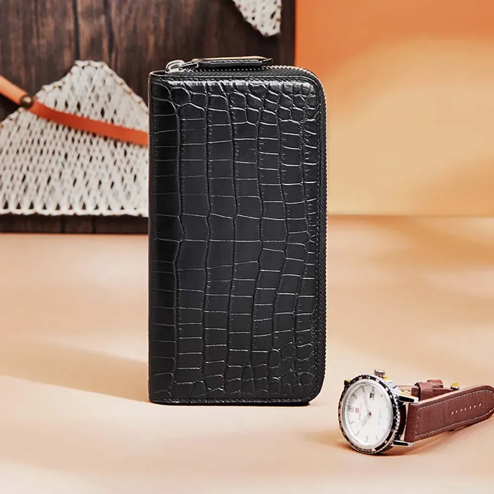 

Мужской кошелек Gete из крокодиловой кожи, новая длинная модная деловая ручная сумка, мужской клатч из крокодиловой кожи