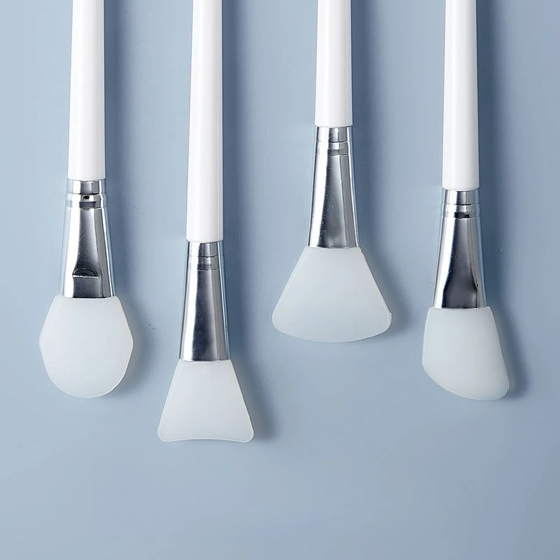 1/2 Stuks Witte Make-up Siliconen Gezichtsmasker Borstel DIY Huidverzorging Foundation Gel Cosmetische Schoonheid Tool Professionele Modder crème Borstels