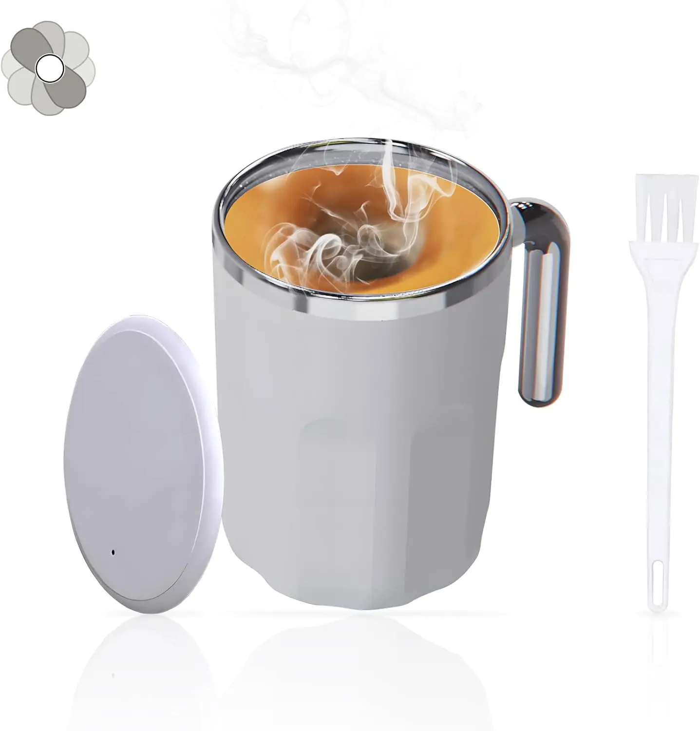

Automatic Self Stirring Mug - Temp-Controlled Mixing Cup - No Battery, for Coffee & Powder Drinks - Ideal Gift (White)