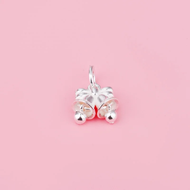 S925 Sterling Silver DIY Accessory Vintage Key Butterfly Christmas Bell Tag Pendant Hand-beaded material accessories