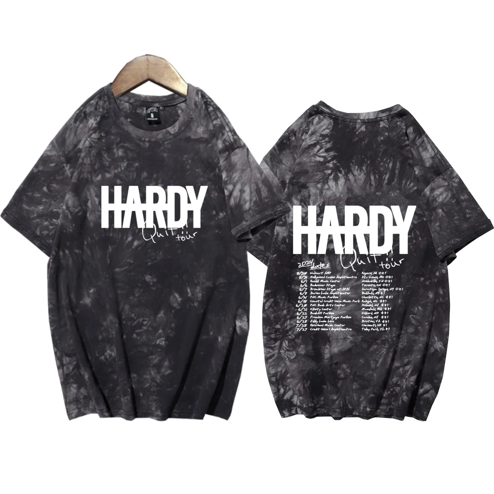 Hardy Quit Tour 2024 Tie Dye Shirts Printing Harajuku Summer Man and Woman Casual Tee Tops Regular Tops Oversize