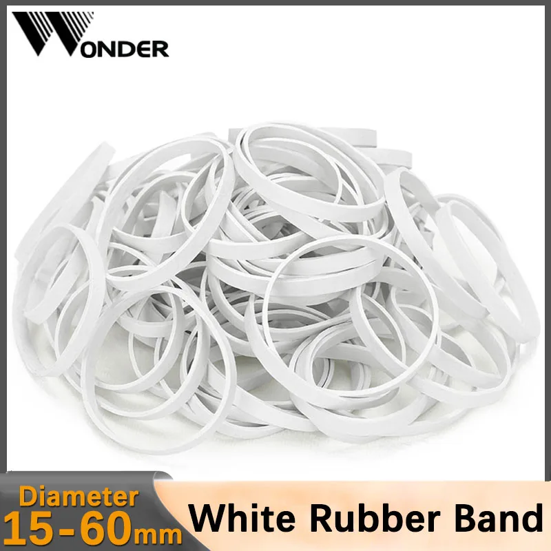 Width 5mm Large White Elastic Rubber Band Heavy Duty Trash Can Bands For Office School Bank Cat Litter Box Or File Folders