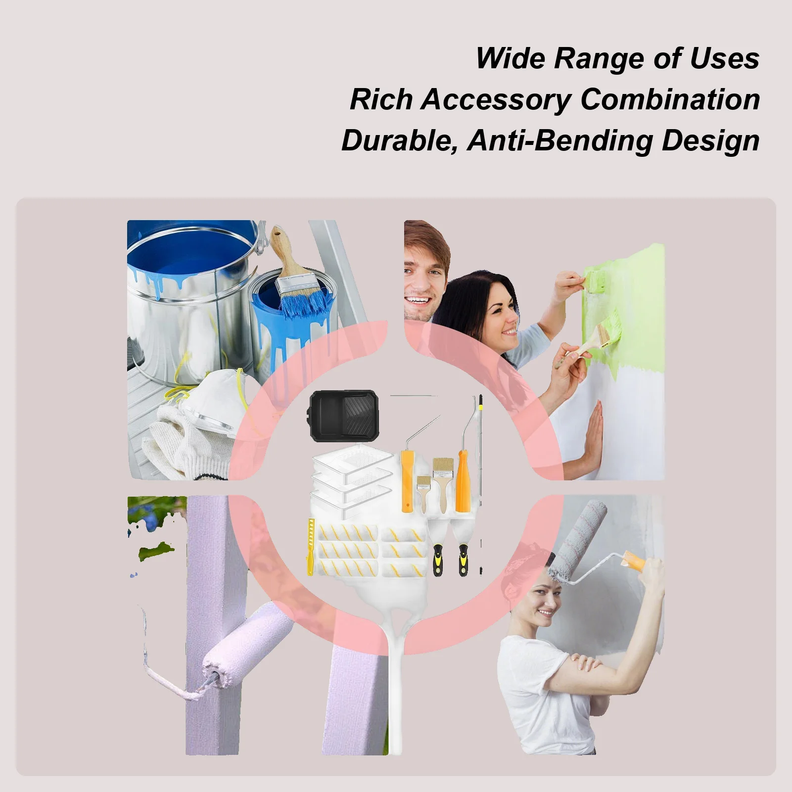 

Paint Brush Roller Multifunctional Painting Roller With Telescopic Pole House Projects Renovation Supplies For Fences Walls