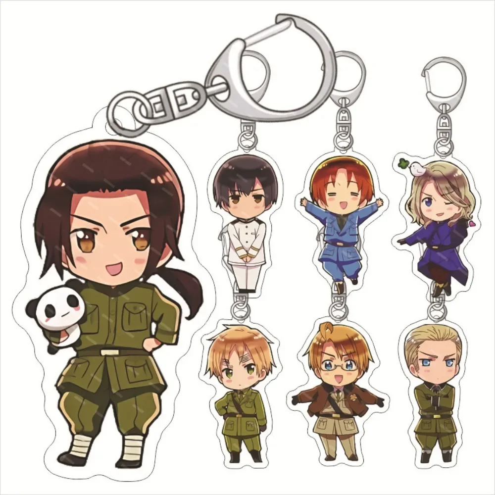 6cm Anime Peripheral Charm Cartoon Fan Gift HD Character Hetalia APH Anime Cosplay Acrylic Keychain Model Plate Themed Series