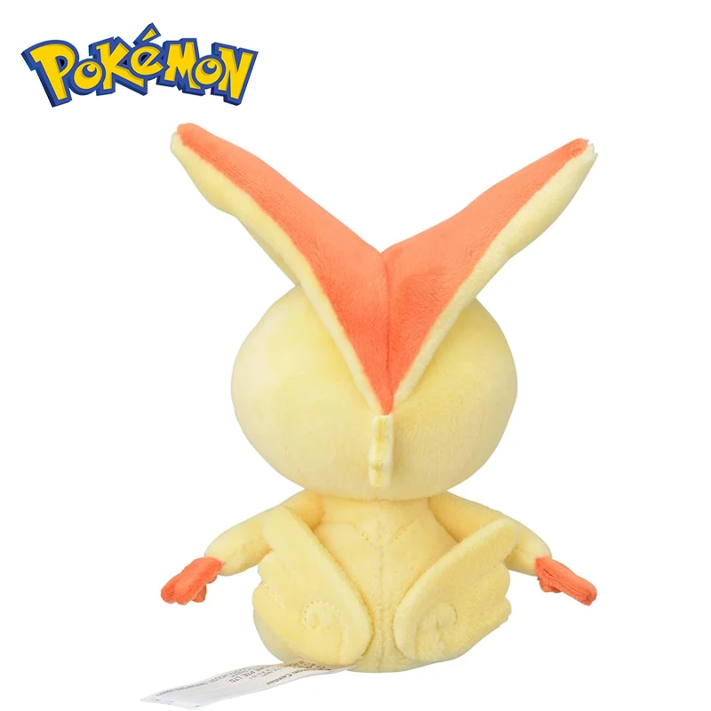 Kawaii # 494 Pokemon Victini Stuffed Toys Cartoon Plush Dolls Throw Pillow Birthday Gift for Kids Friends Boys Home Decoration