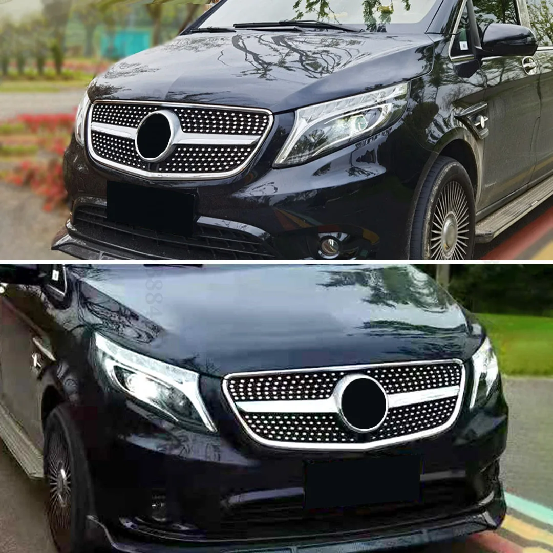 

Modified accessory Diamond GT style front grille suitable for Mercedes Benz Vito W447 2015-2023 engine hood grille middle mesh