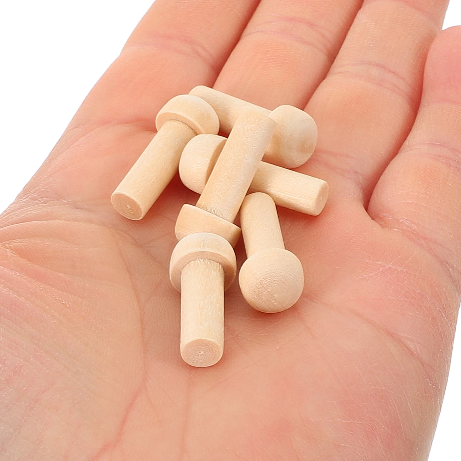 

50Pcs Wood Mushroom Pegs Natural Unpainted Flat Head DIY Craft Supplies Woodwork Projects Home Decoration 0.79x0.31