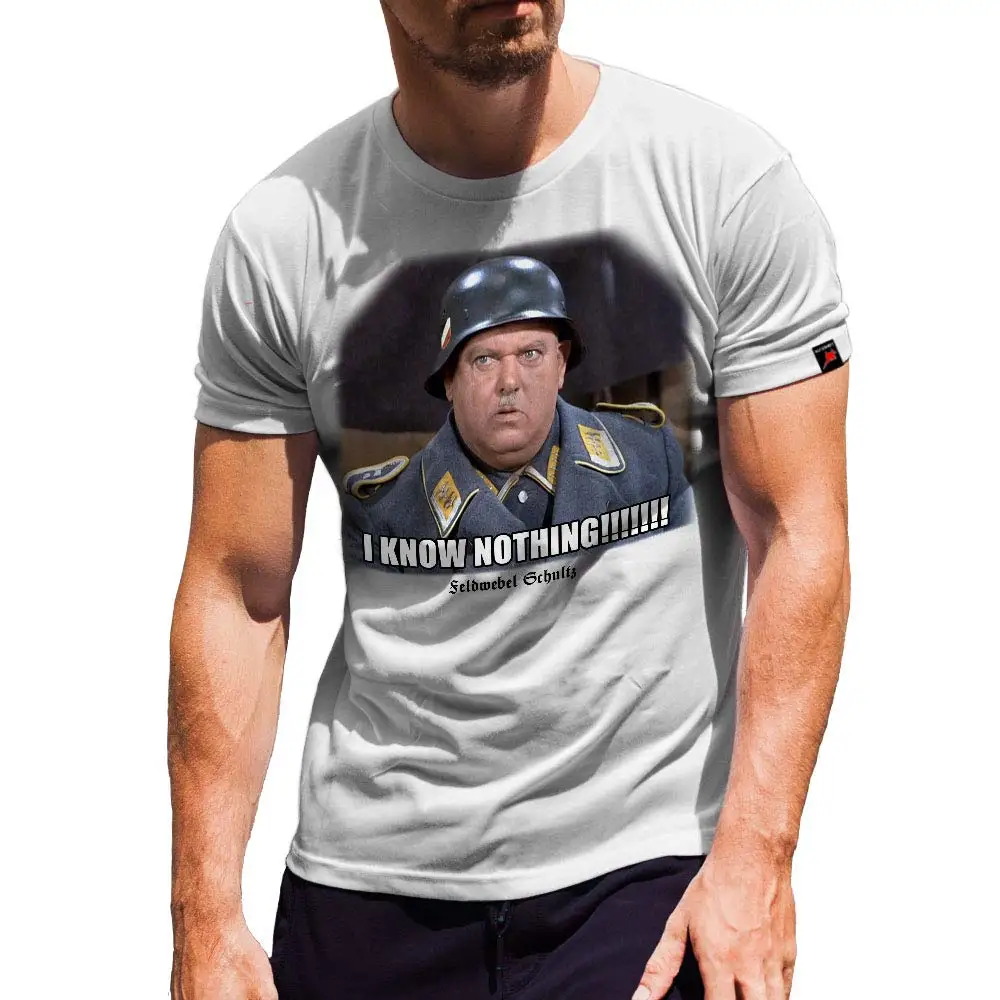 I KNOW NOTHING Sergeant Schultz A cage heroes 's John Banner TV series Anime Graphic T-shirts for Men Clothing Women Tees Y2K to